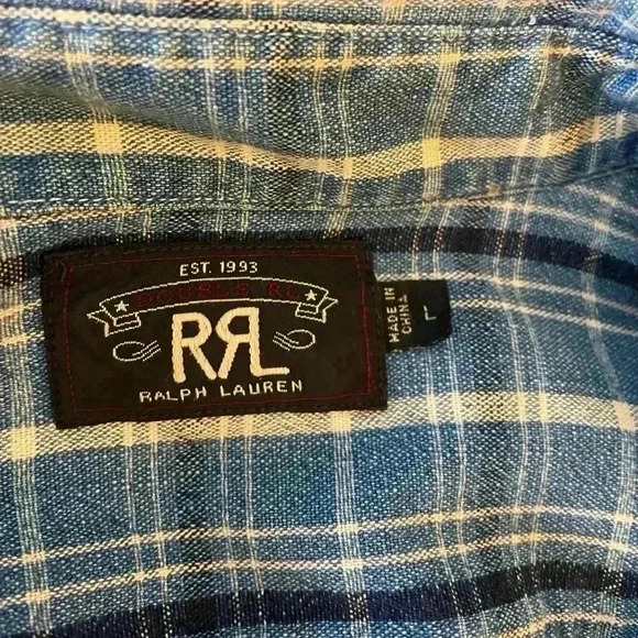 163. Ralph Lauren Casual Button Down, Size L, EUC - Picture 3 of 7